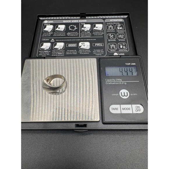 Sterling Geometric Pyramid Ring Pointed Peak Statement Sz 5 DWL 925 - Picture 9 of 11